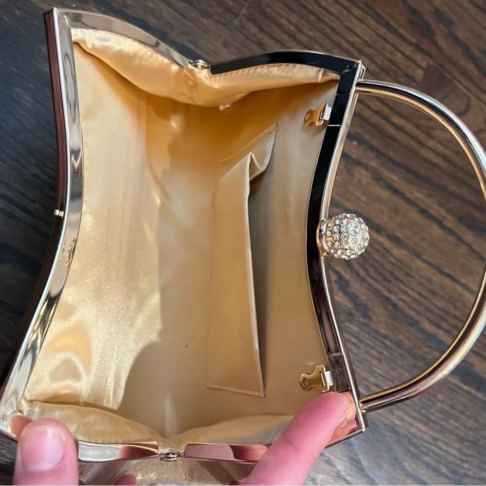 Incredible little gold and crystal fancy handbag - Picture 7 of 11